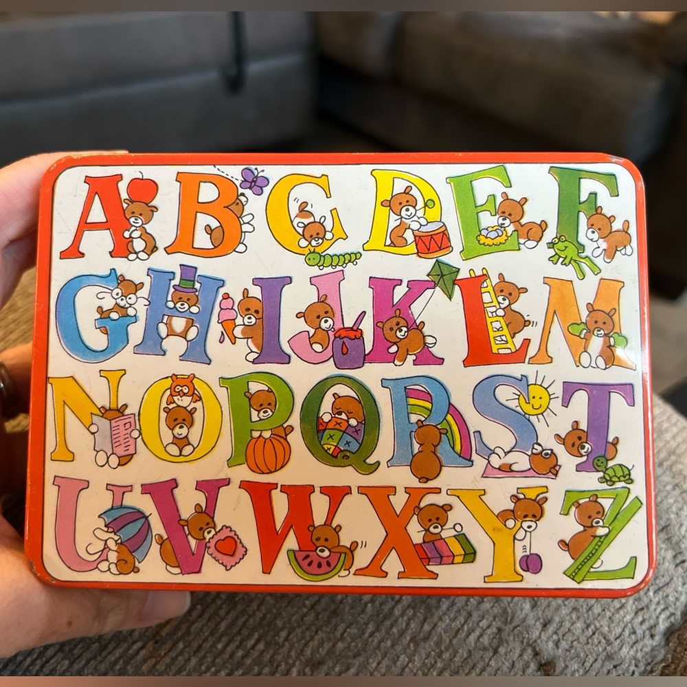 J.S.N.Y. Tin Alphabet Magnets Vintage 80's Magnetic Kitschy Kitchen Incomplete